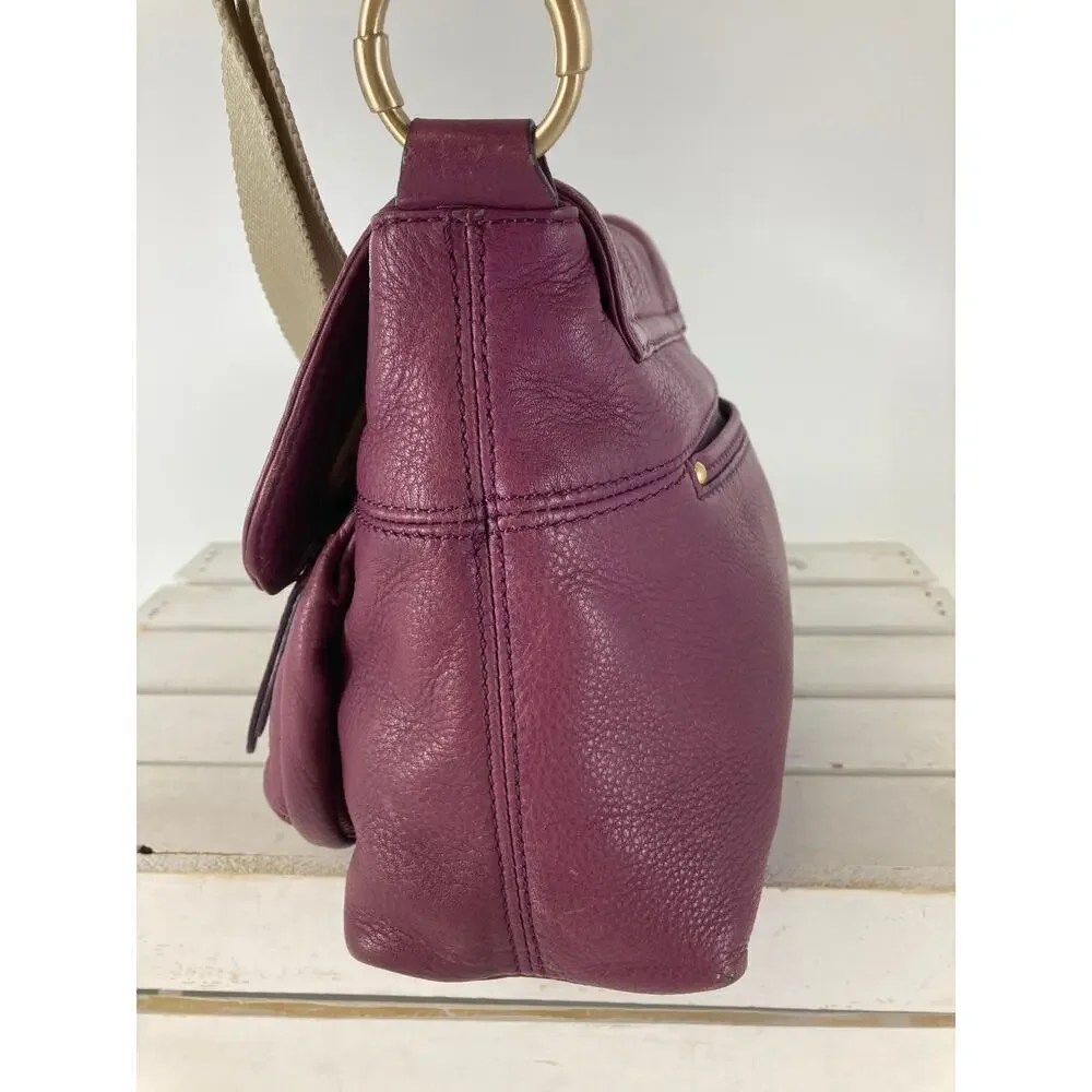 MICHAEL KORS, SMALL PURPLE LEATHER CROSSBODY BAG (ASIS)